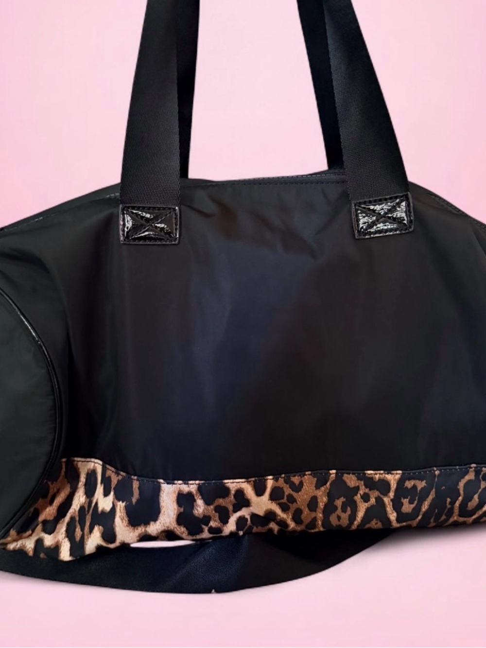 Juicy Couture Black Travel Bag with Leopard Accent